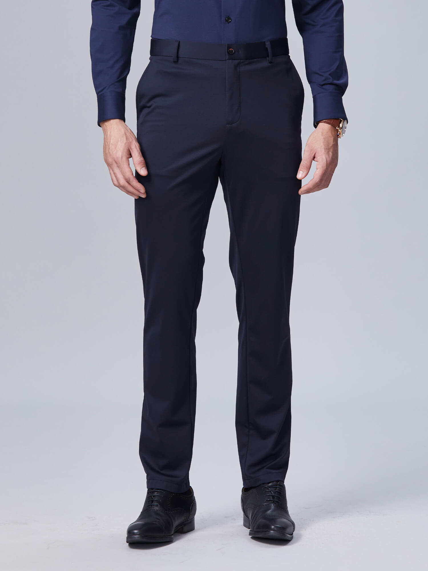 Celestial Glaze Blue High-Stretch Pants-Own Dream Shirts-Dress Shirts for Men