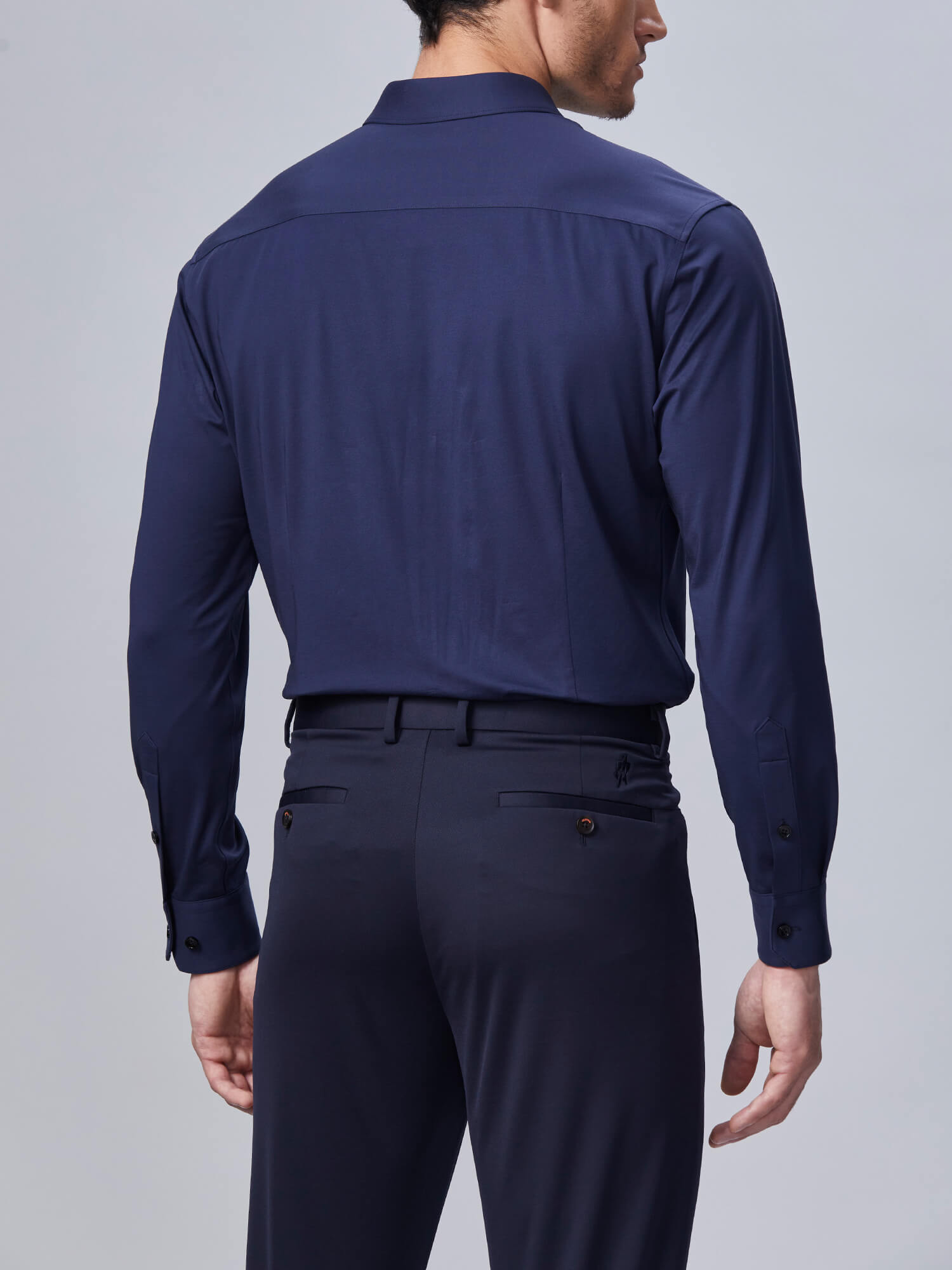 Celestial Glaze Blue High-Stretch Pants-Own Dream Shirts-Dress Shirts for Men