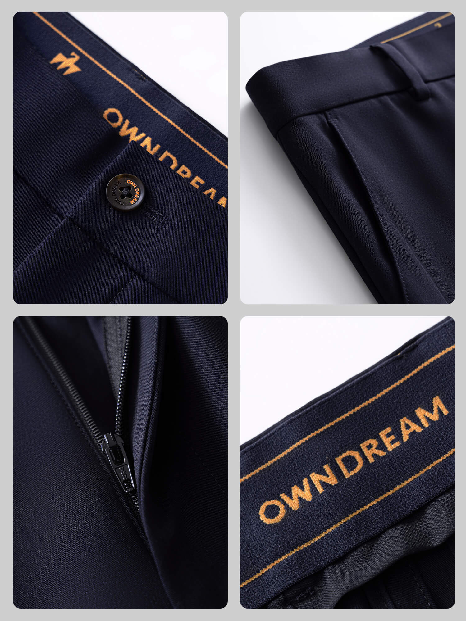 Celestial Glaze Blue High-Stretch Pants-Own Dream Shirts-Dress Shirts for Men