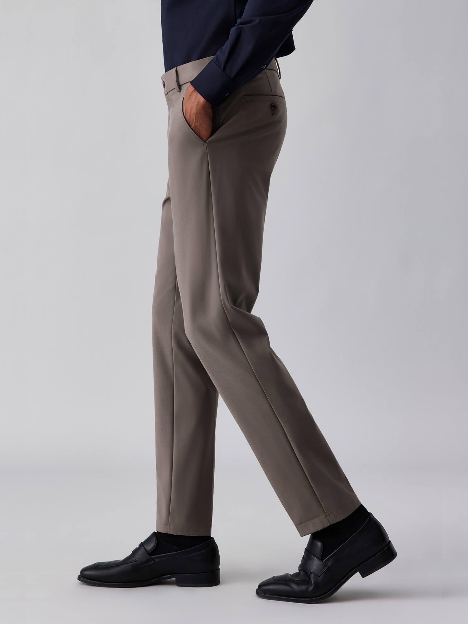 Espresso Silk High-Stretch Pants-Own Dream Shirts-Dress Shirts for Men