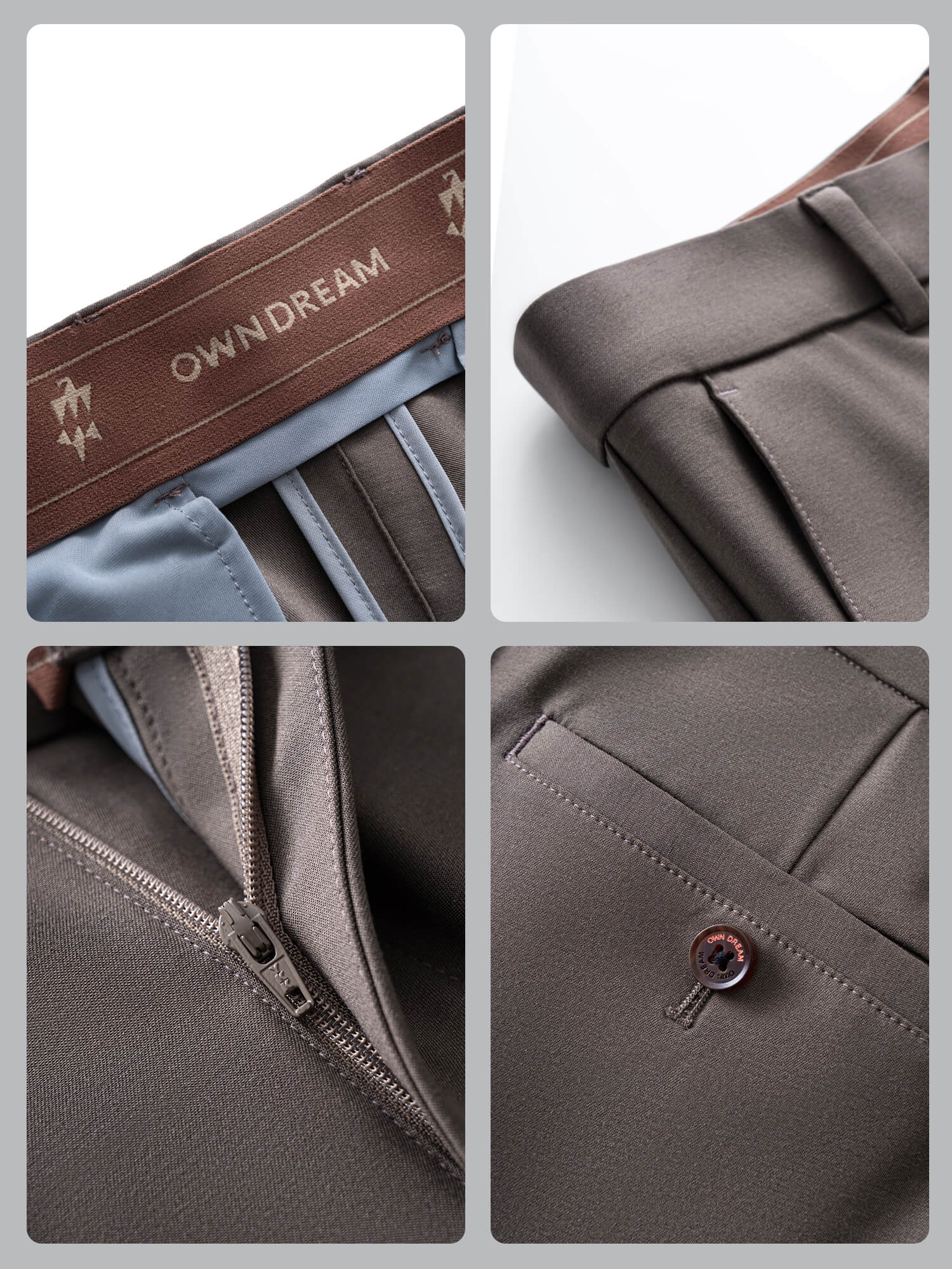 Espresso Silk High-Stretch Pants-Own Dream Shirts-Dress Shirts for Men