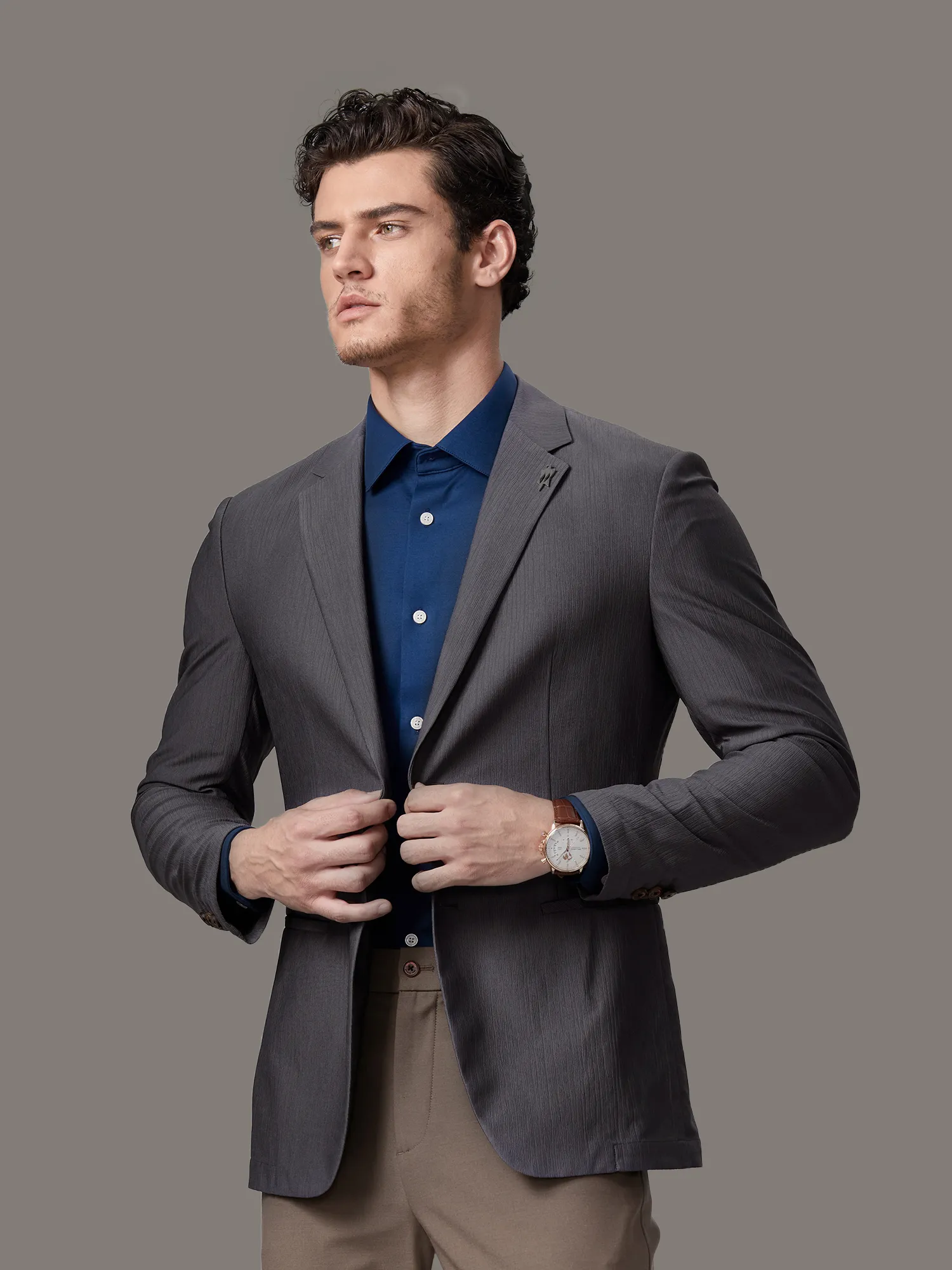 Misty Gray Stretch Blazer