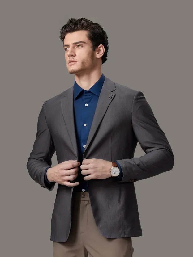 Misty Gray Stretch Blazer