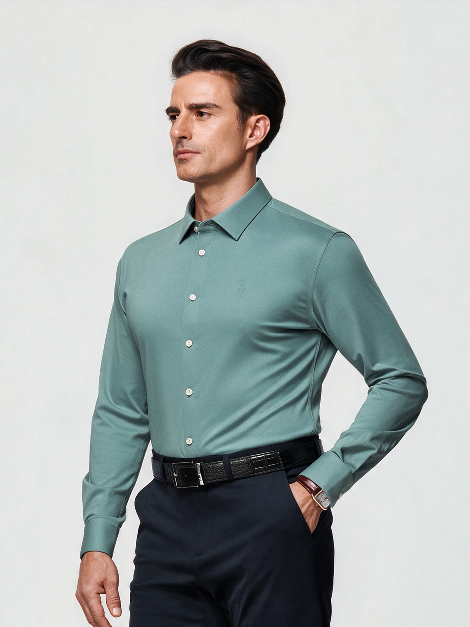 Mist Blue Stretch Shirt