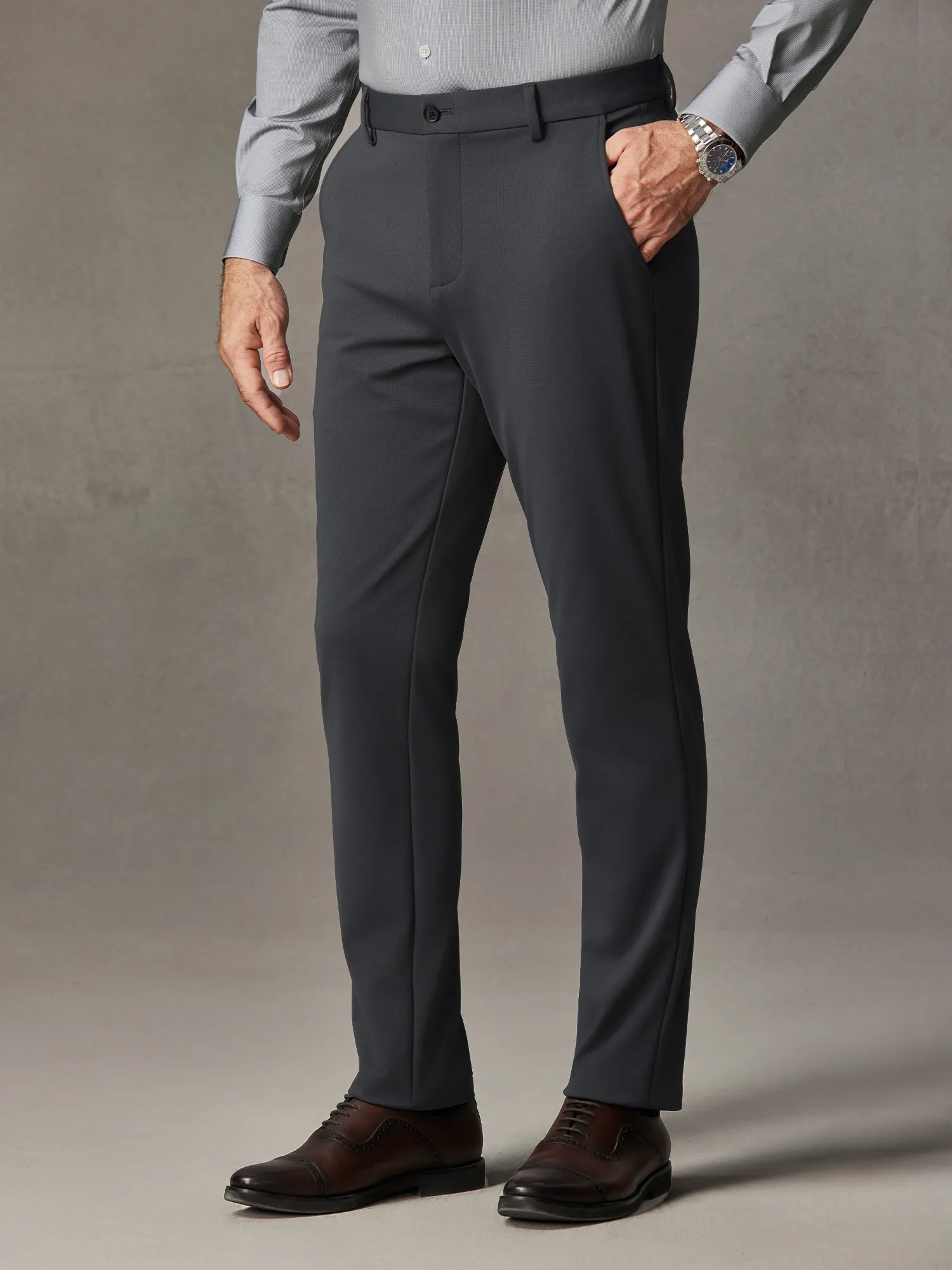 Starship Gray Check Stretch Pants