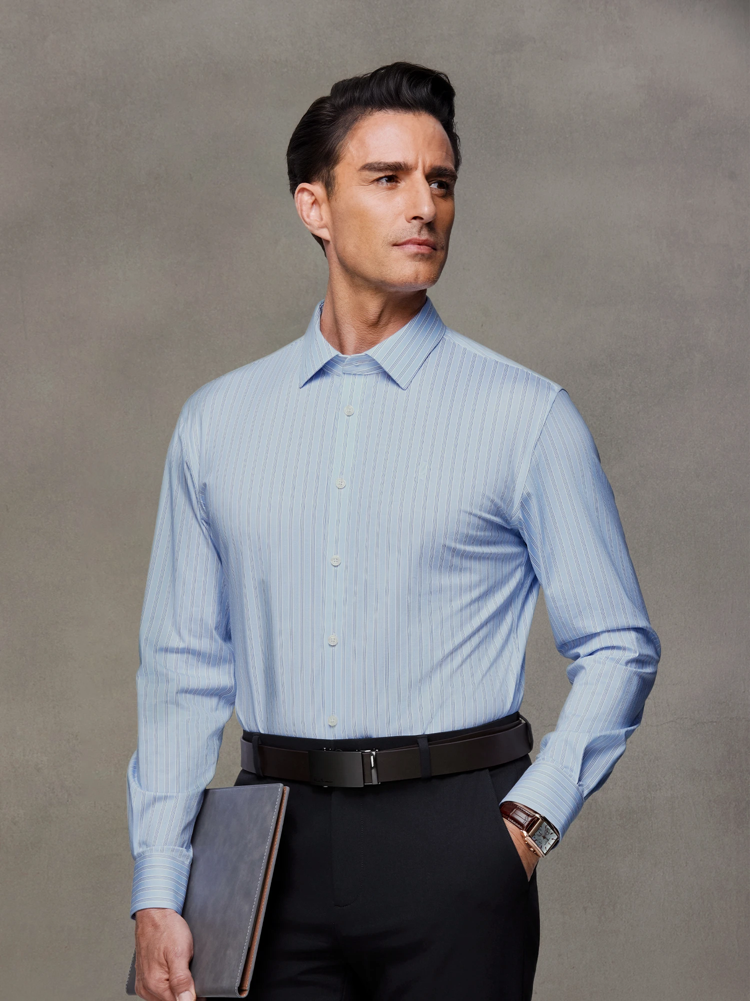 Glacier Stream Blue Stripe Stretch Shirt