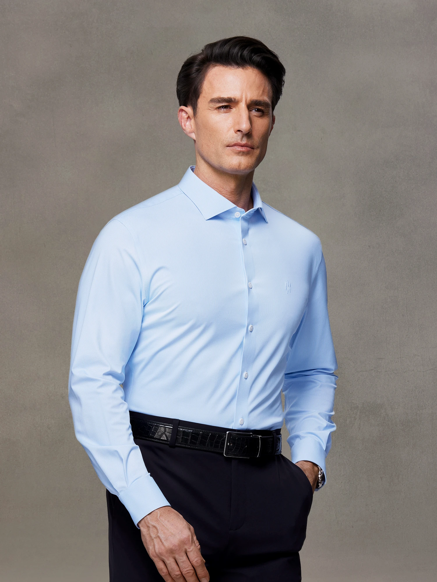 Clear Wave Blue Stripe Stretch Shirt