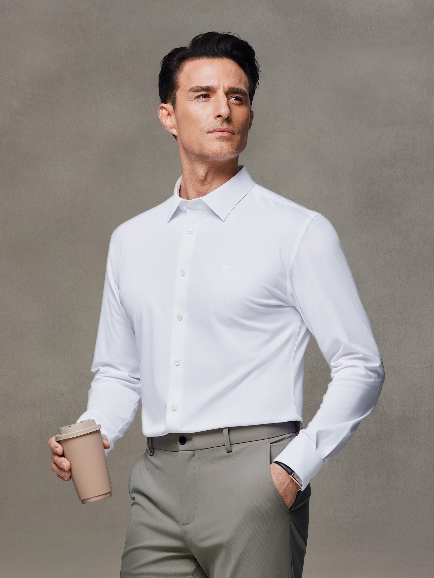 AirFlex Pro™ Prestige Comfort Stretch Shirt - Cloud White