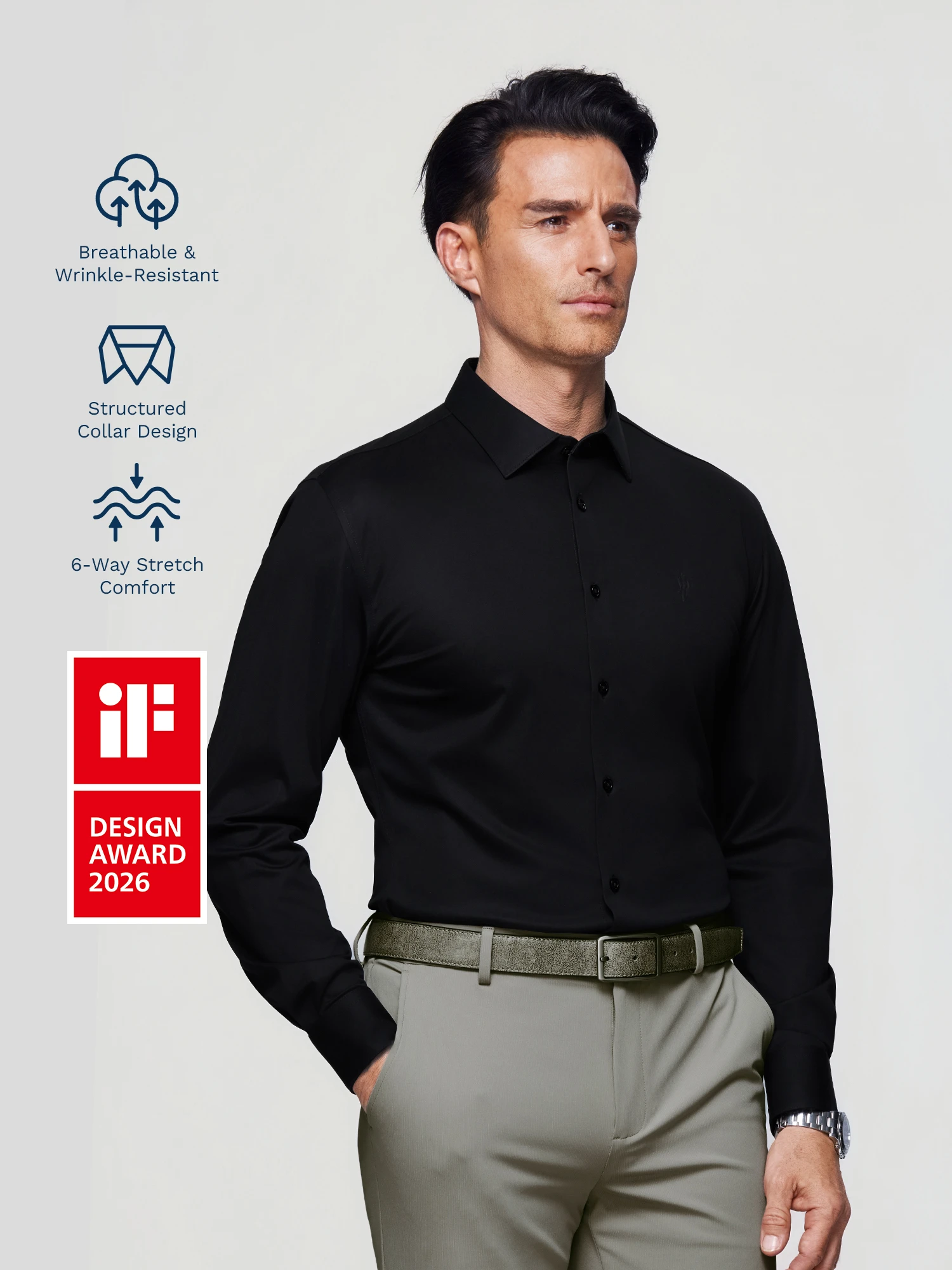 AirFlex Pro™ Onyx Black Stretch Shirt
