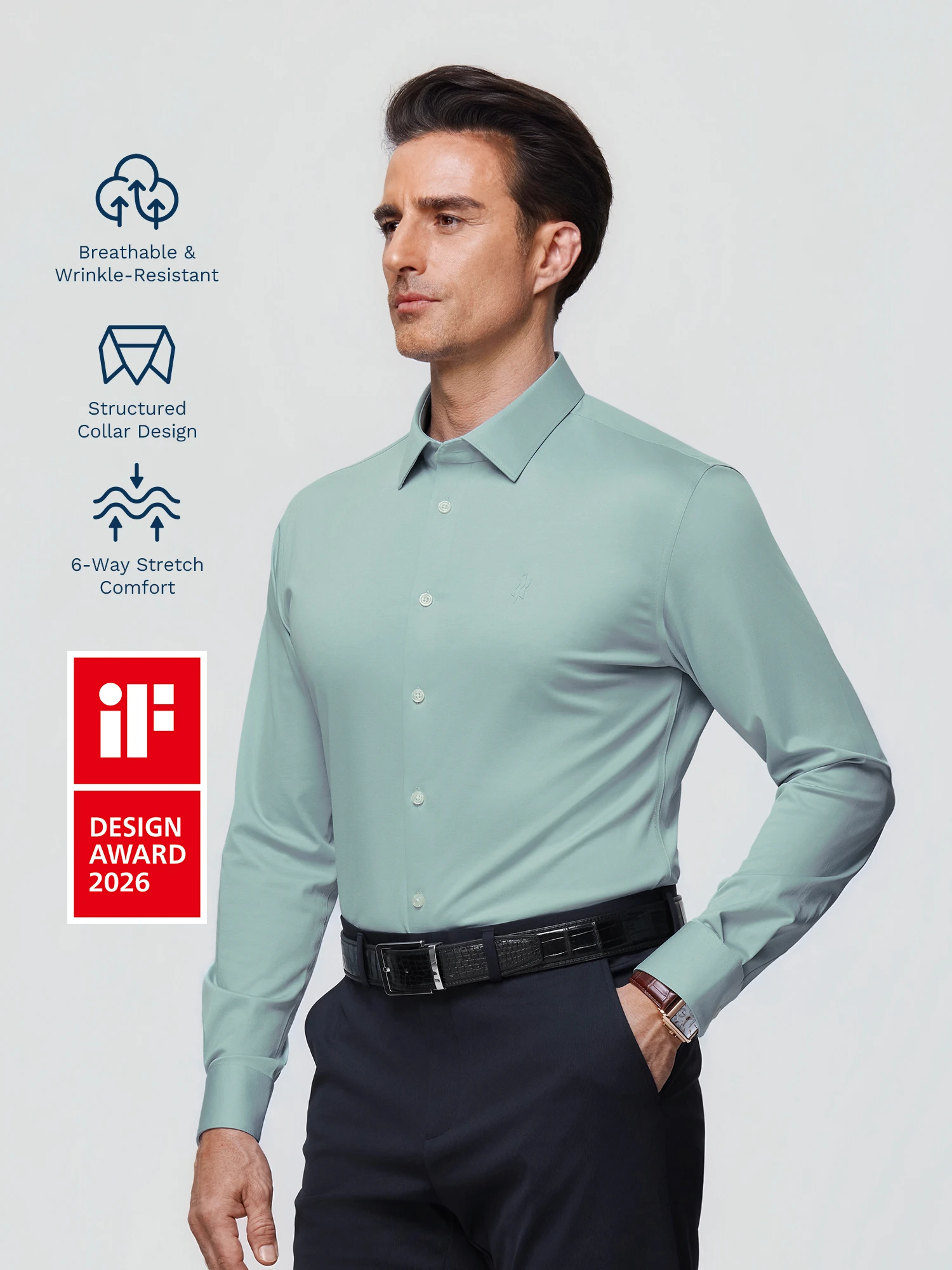 AirFlex Pro™ Pine Green Stretch Shirt