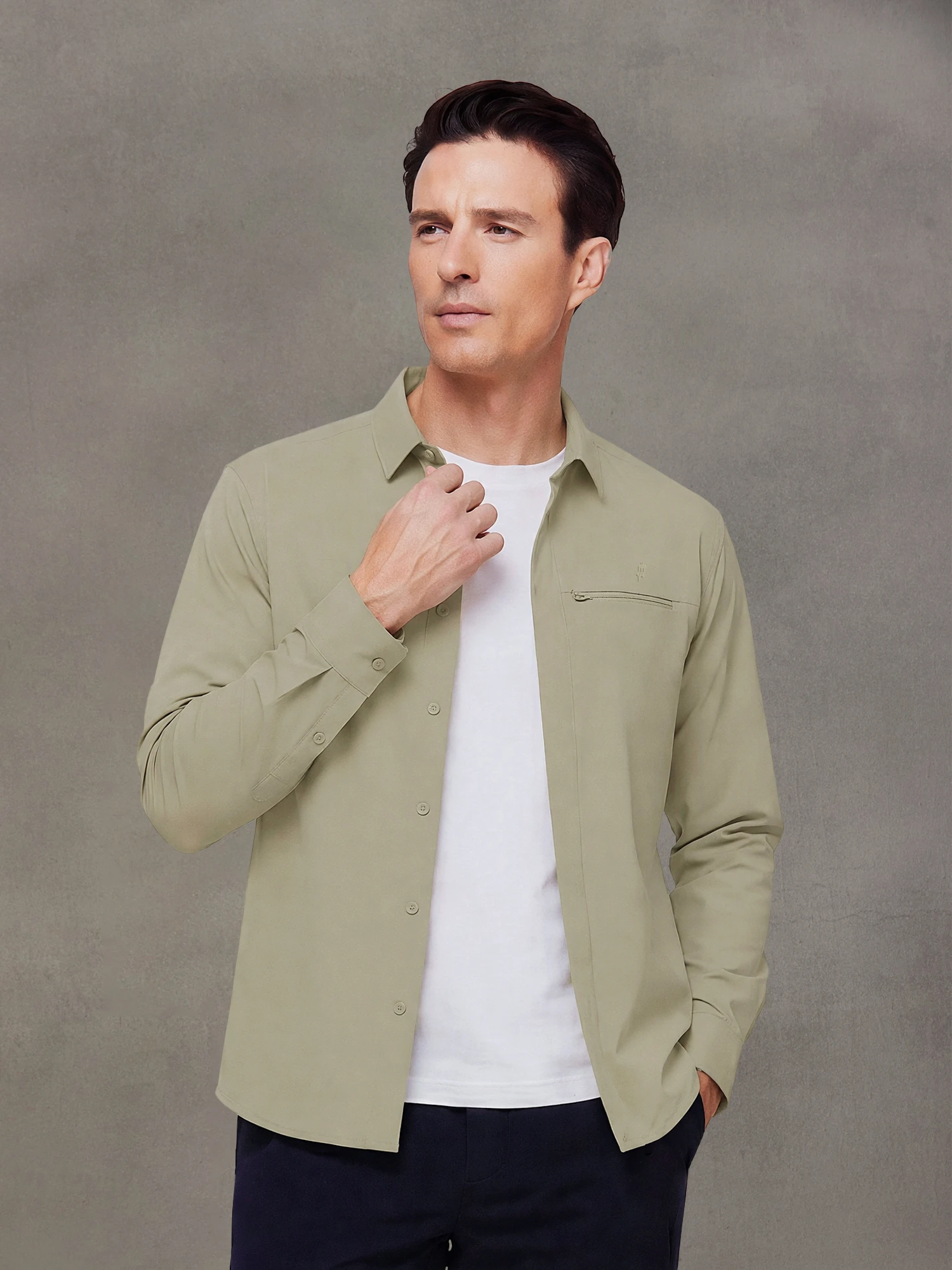 Desert Khaki Travel Stretch Shirt