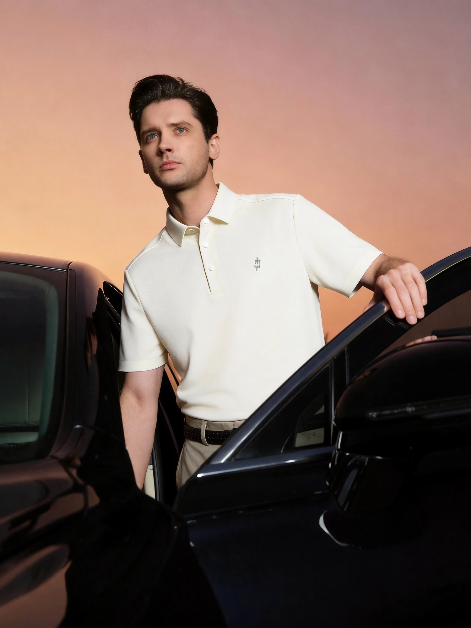 Cloud White Stretch Polo