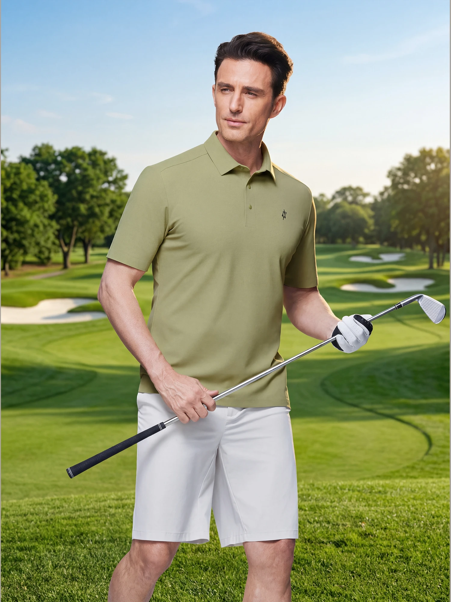 Bamboo Green Stretch Polo