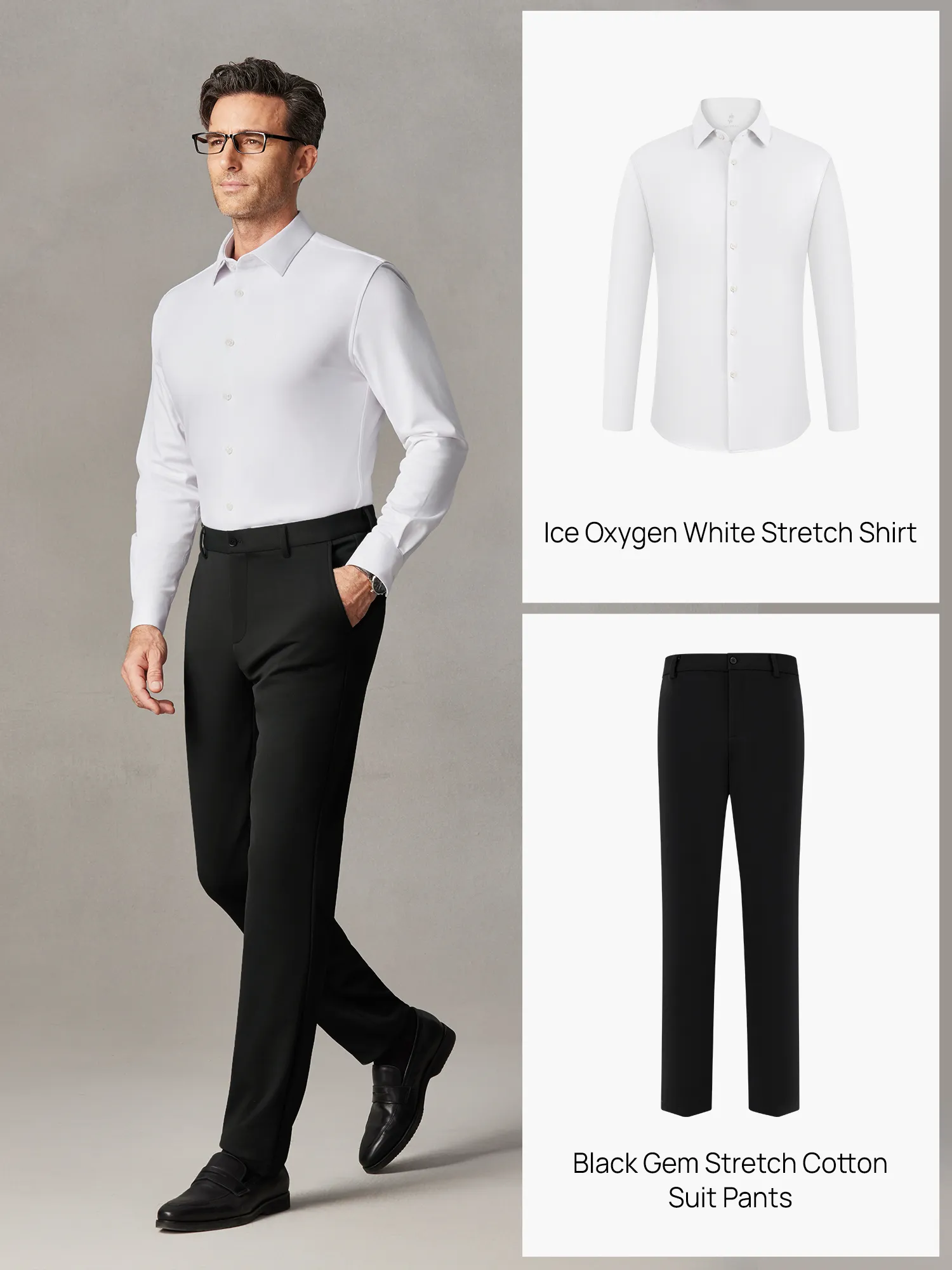 Classic White Shirt & Black Pants Set