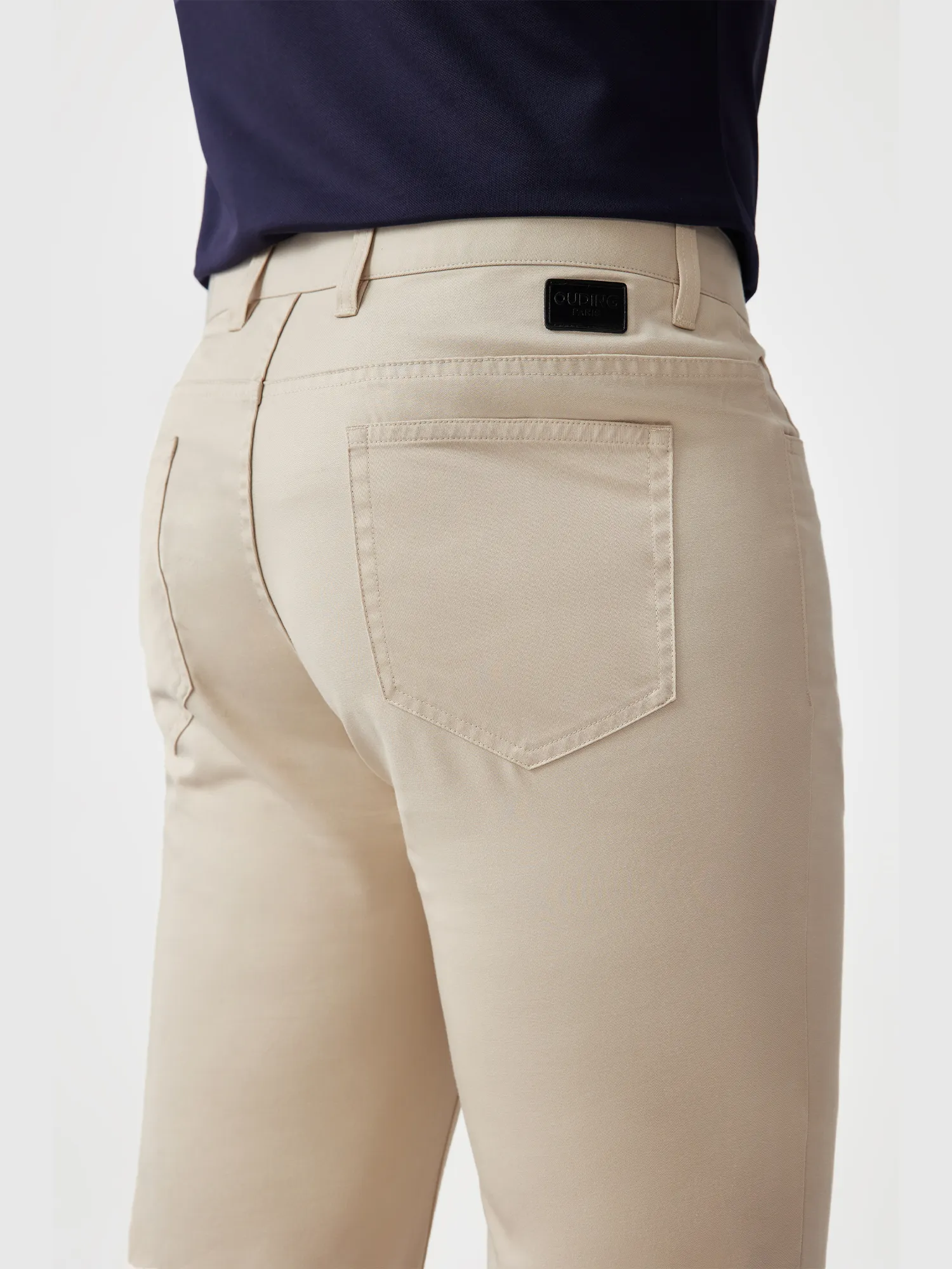 Classic Navy Stretch Shirt & Naples Khaki Stretch Pants Set