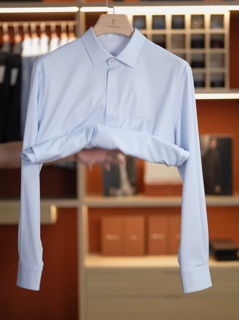 Royal Blue Luminous Silk High-Stretch Shirt