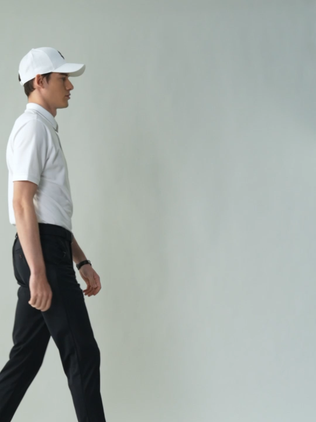 Ivory White High-Stretch Gold Collar Polo