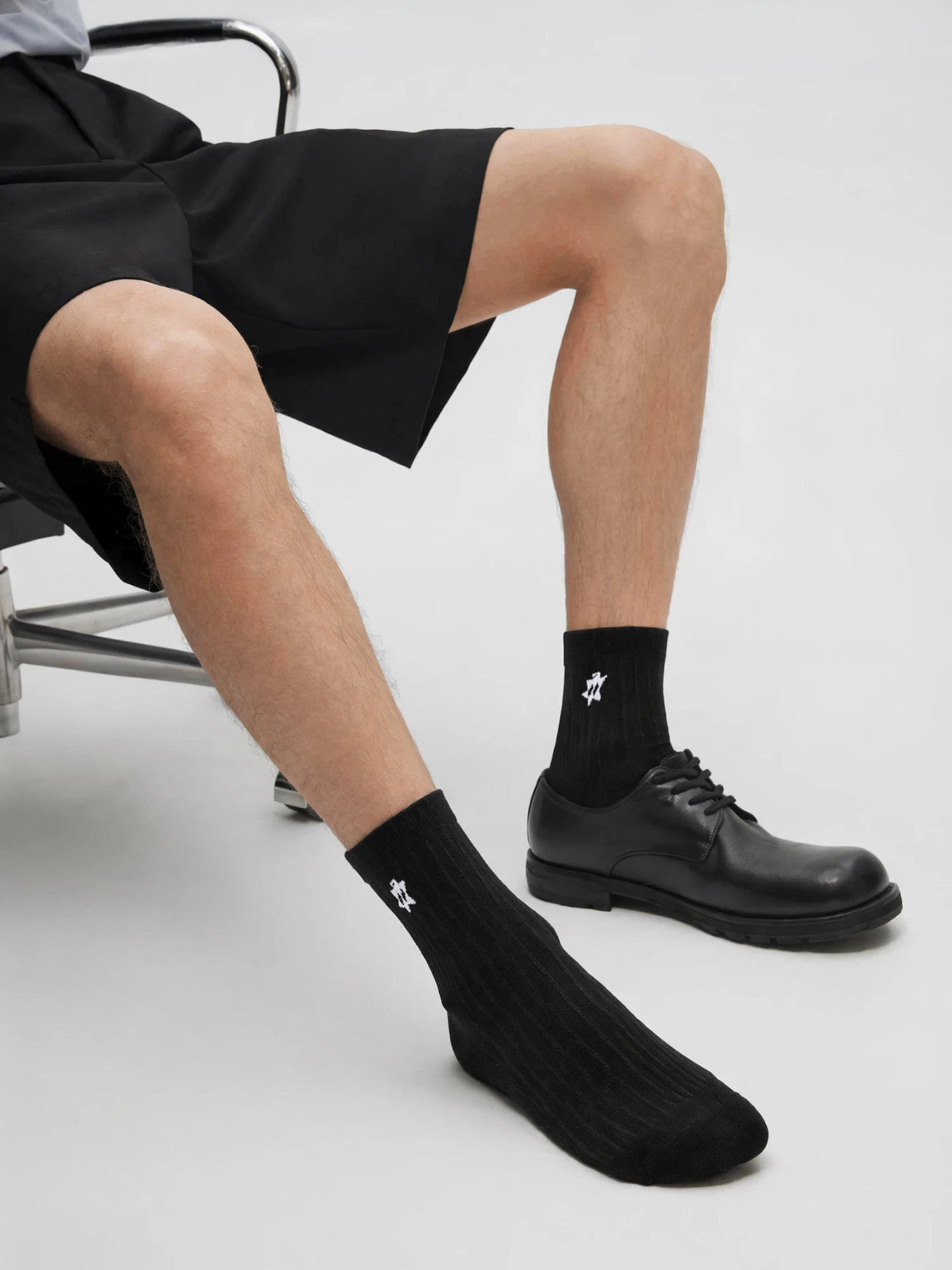 Shadow Black Mid-Calf Socks