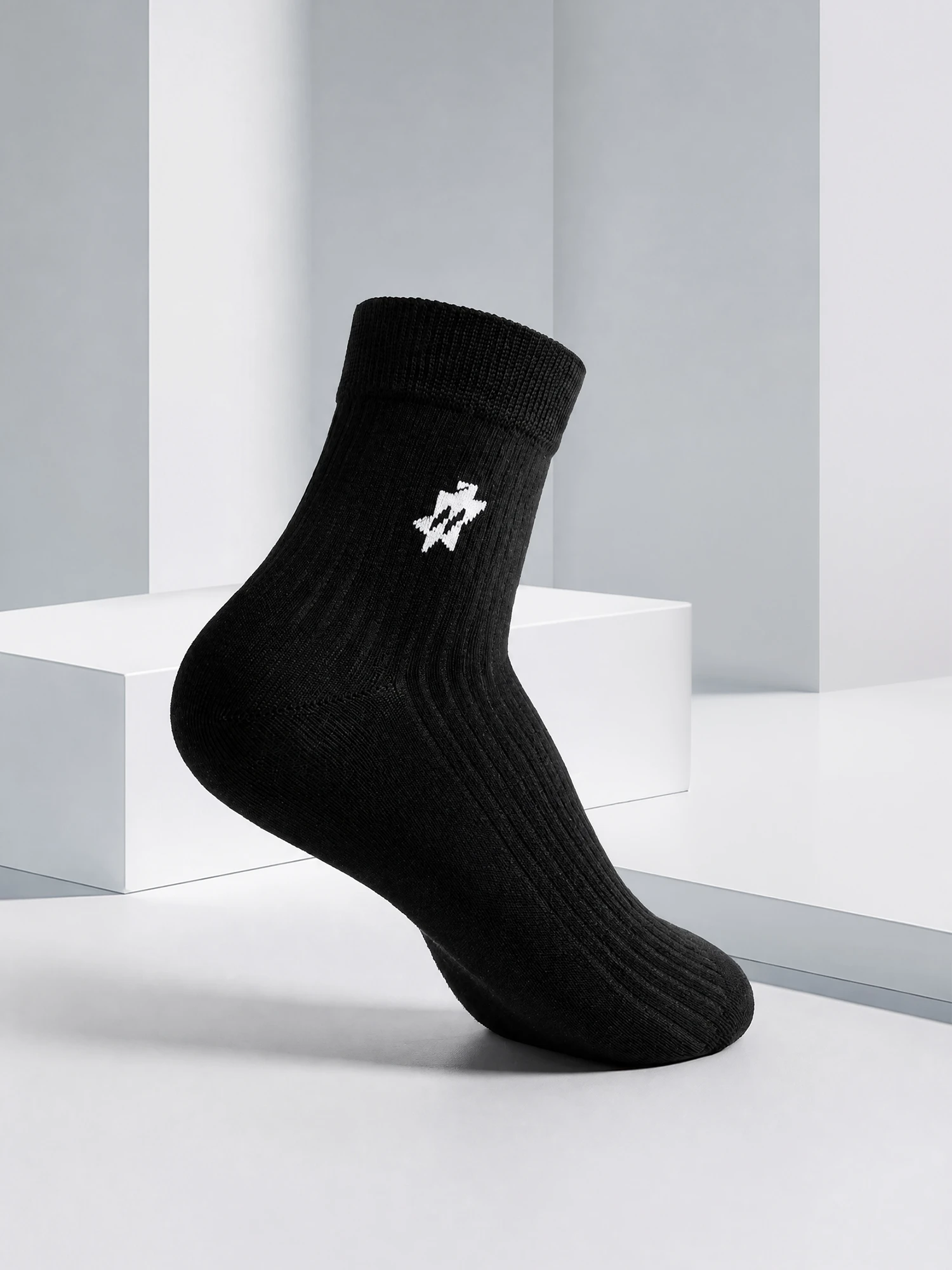 Shadow Black Mid-Calf Socks