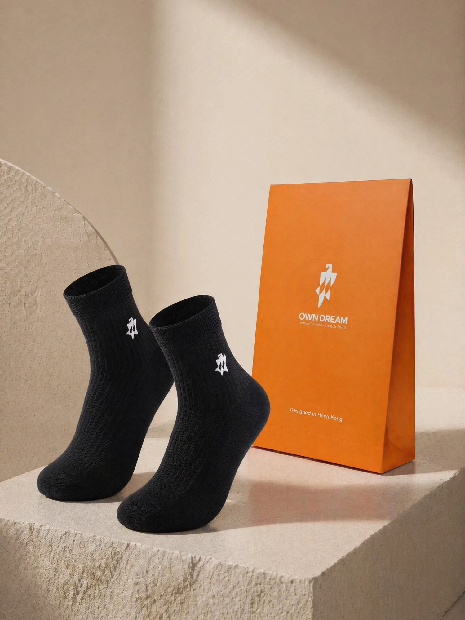 Shadow Black Mid-Calf Socks