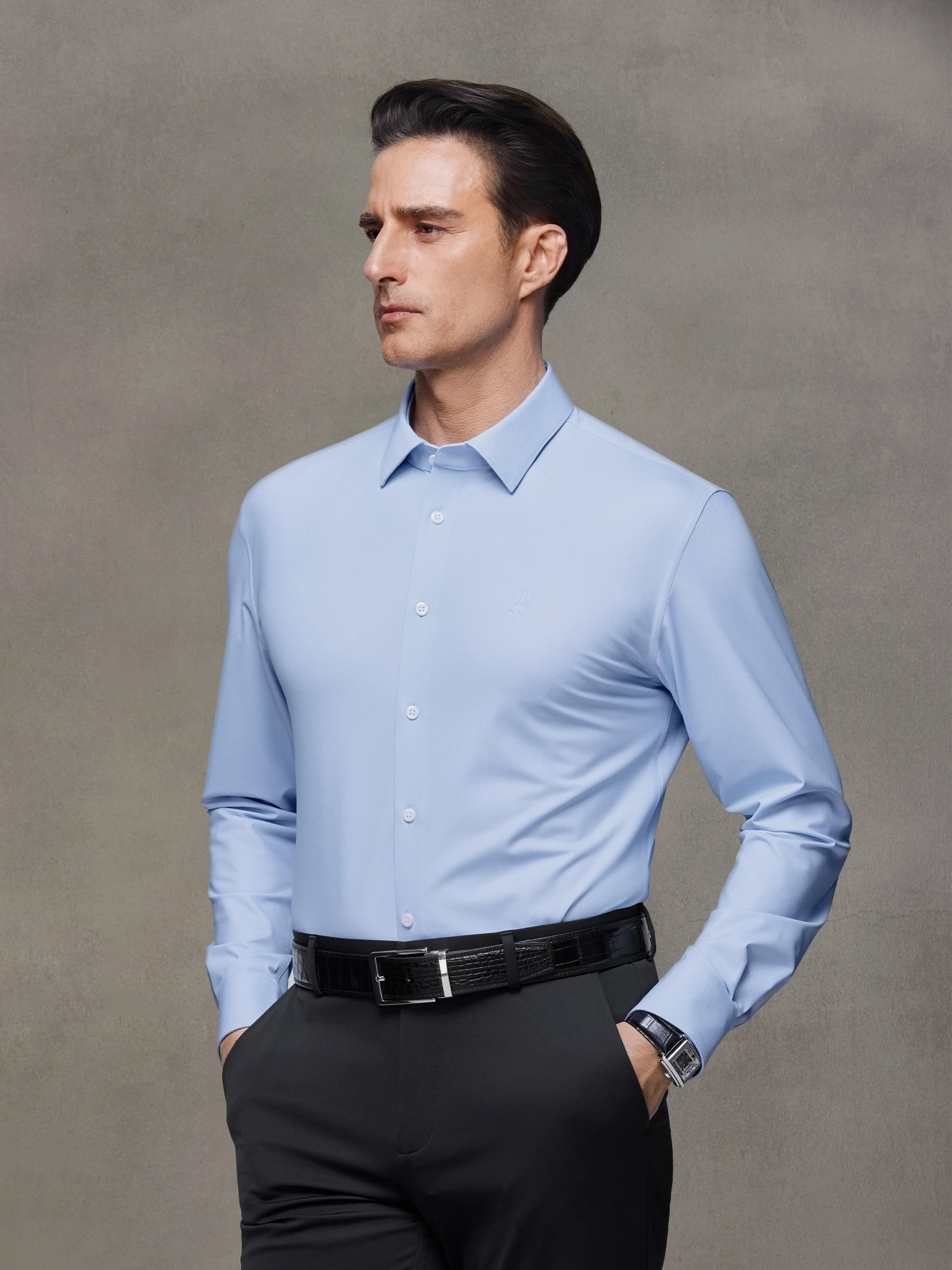 Stream Blue Stripe Stretch Shirt