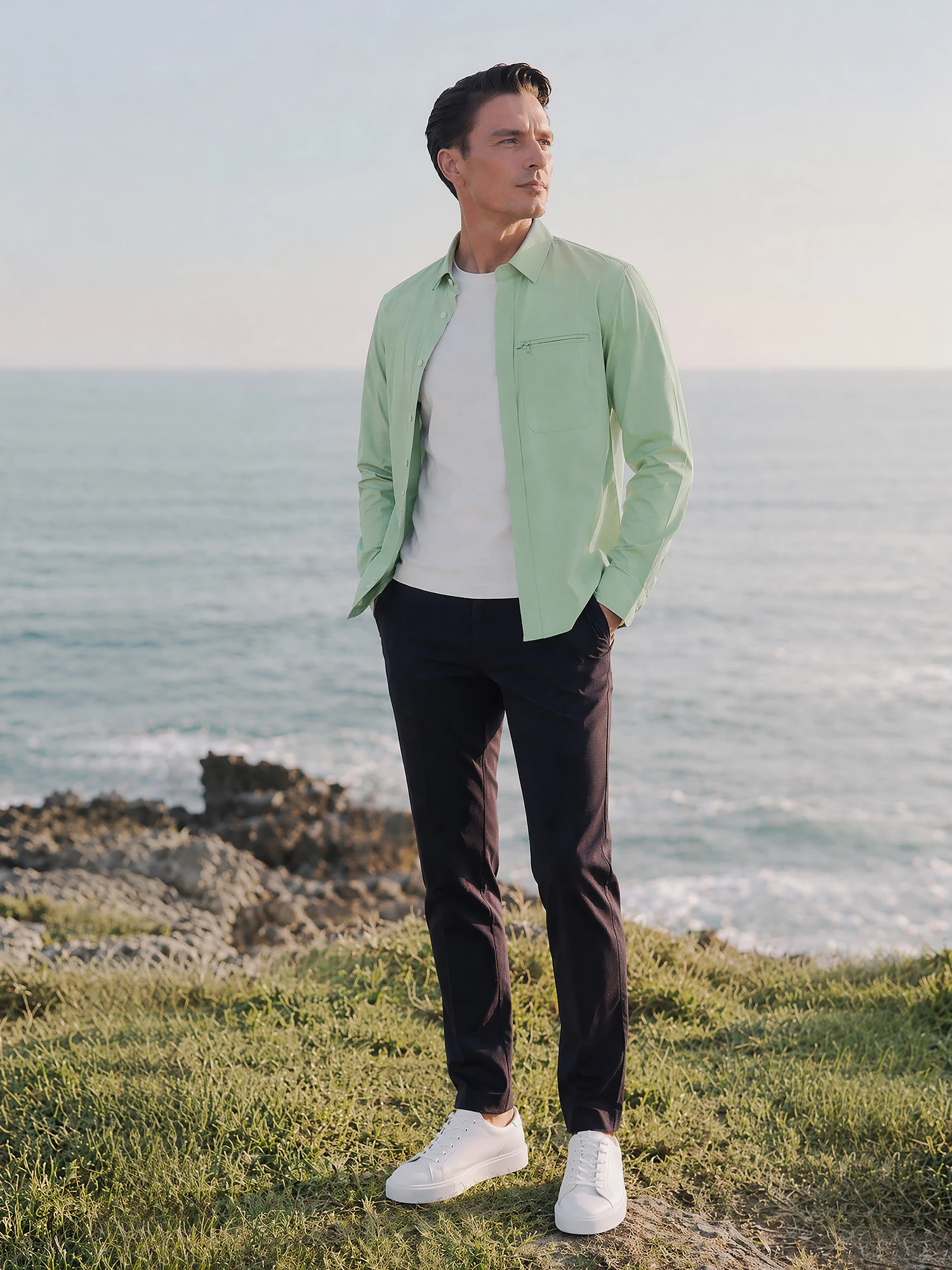 Mountain Green Travel Stretch Shirt