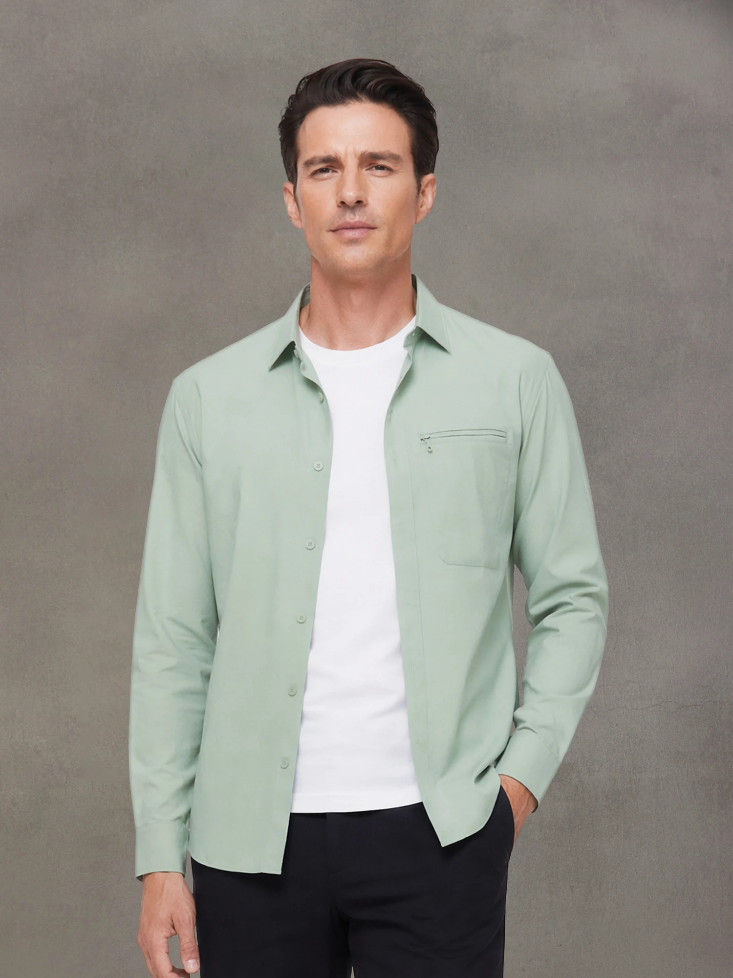 Mountain Green Travel Stretch Shirt