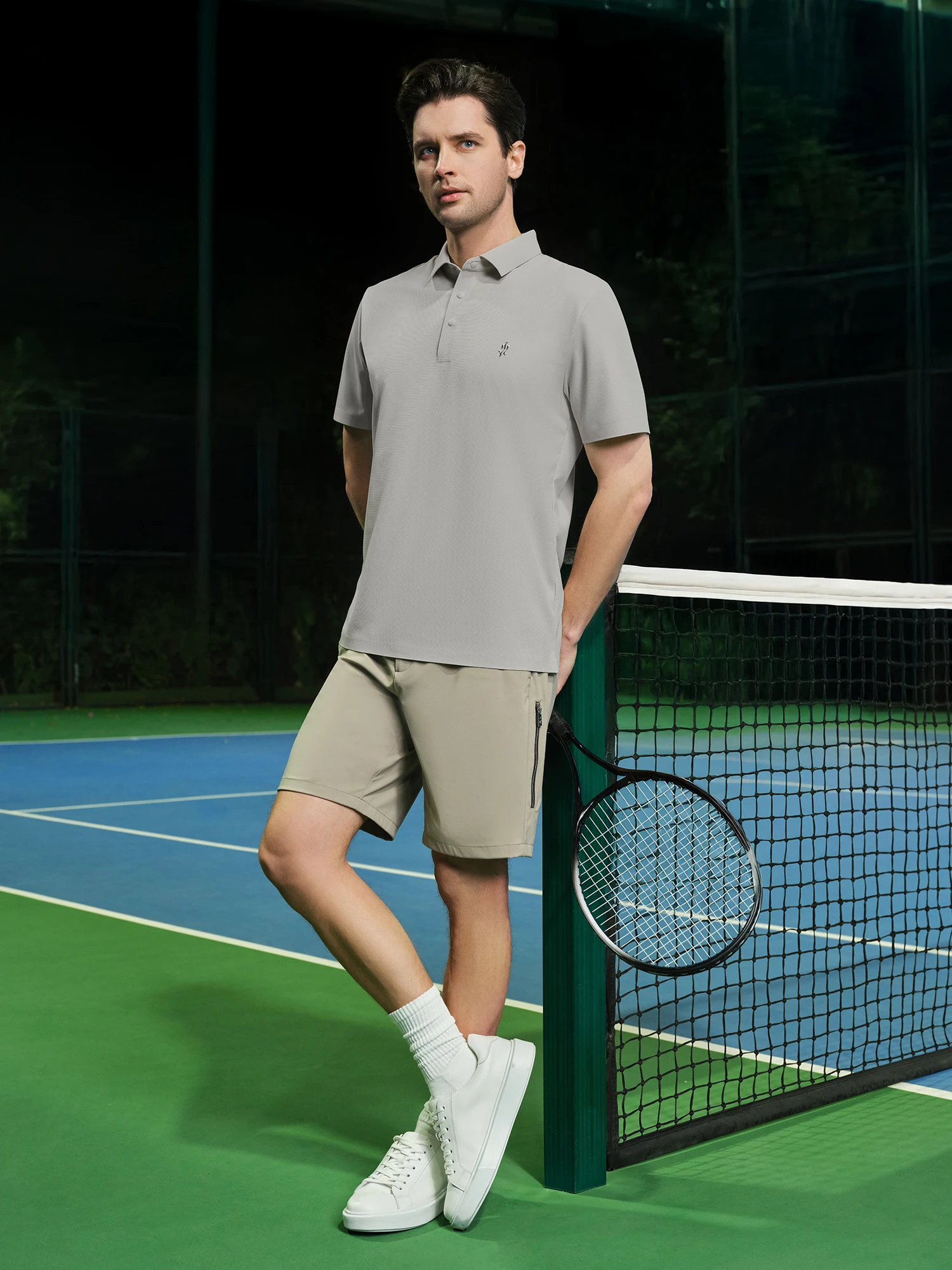 Light Khaki Stretch Polo