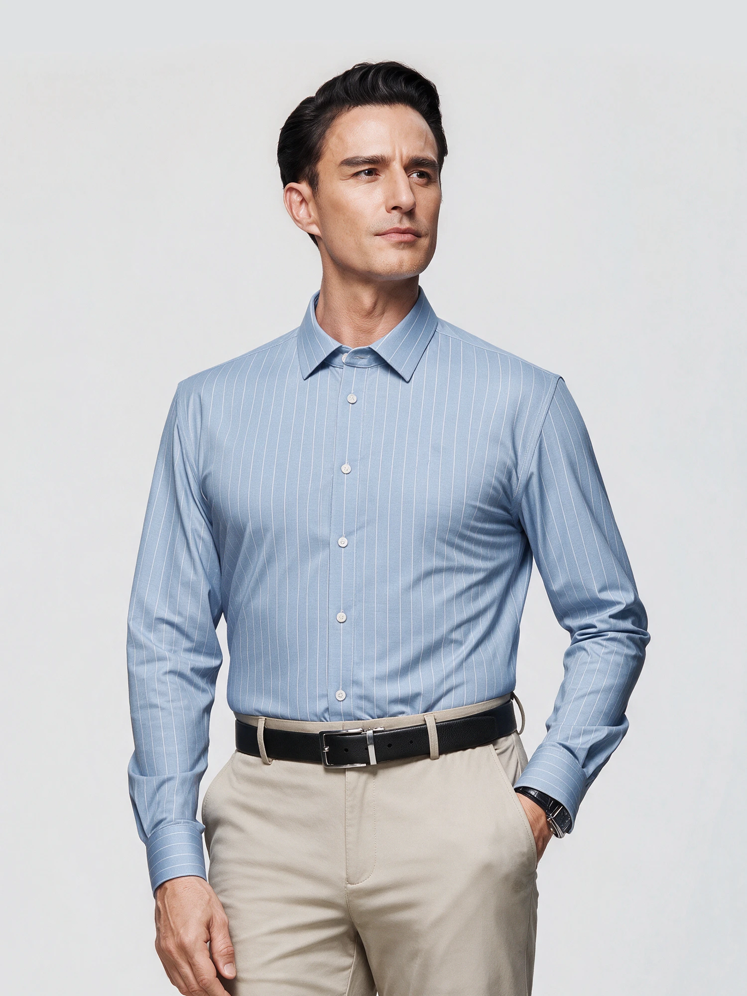 Frost Blue Stripe Stretch Shirt