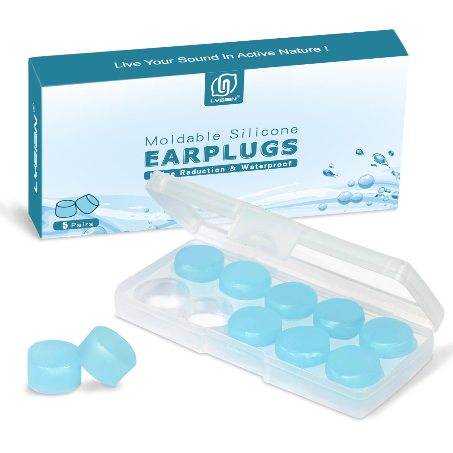 Moldable Soft Ear Plugs for Sleeping, Noise Cancelling and Water Proof Comfy Earplugs for Adult and Kid Water Sports