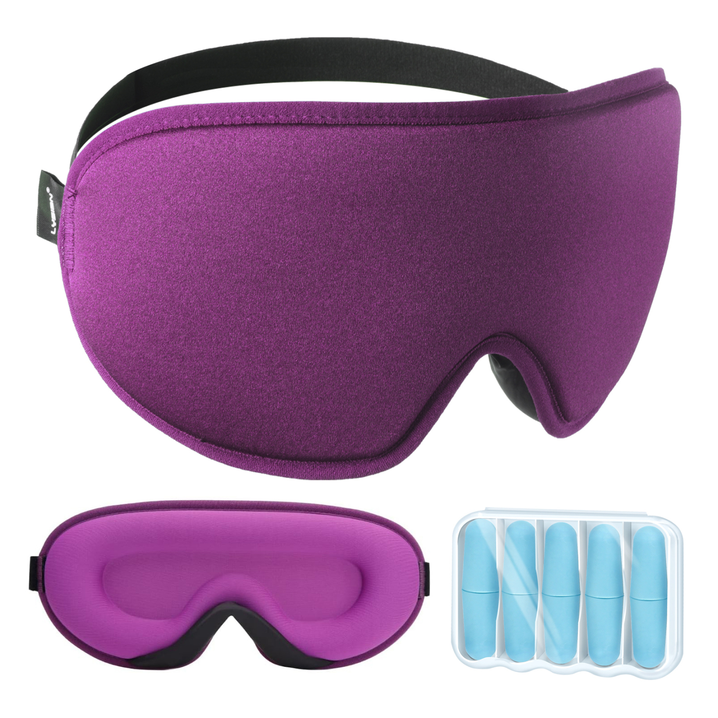 LYSIAN Sleep Eye Mask, 3D Concave Structure Comfortable and Pressure-Free, Blackout Eye Covers with earplugs for Sleeping and Travel…