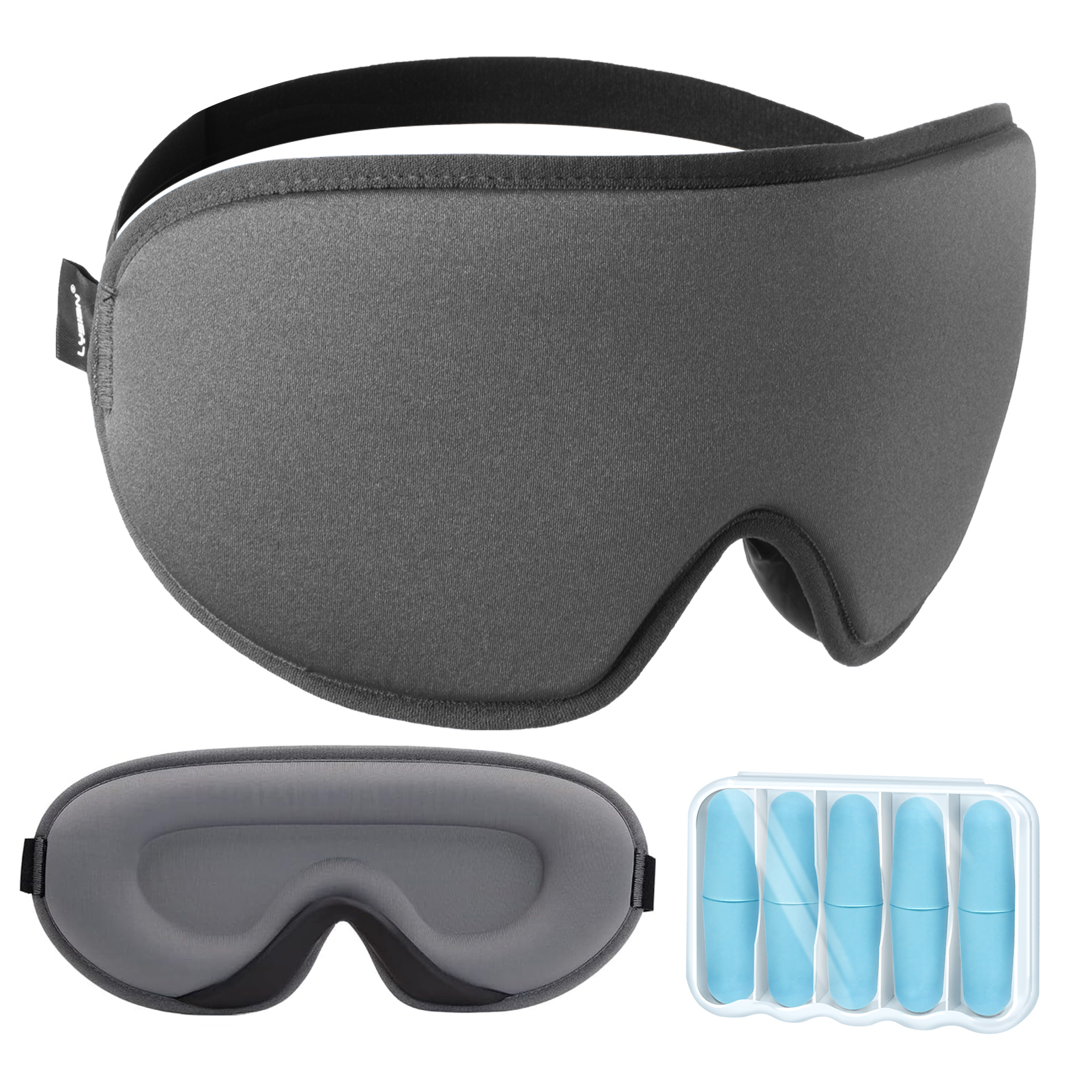 LYSIAN Sleep Eye Mask, 3D Concave Structure Comfortable and Pressure-Free, Blackout Eye Covers with earplugs for Sleeping and Travel…
