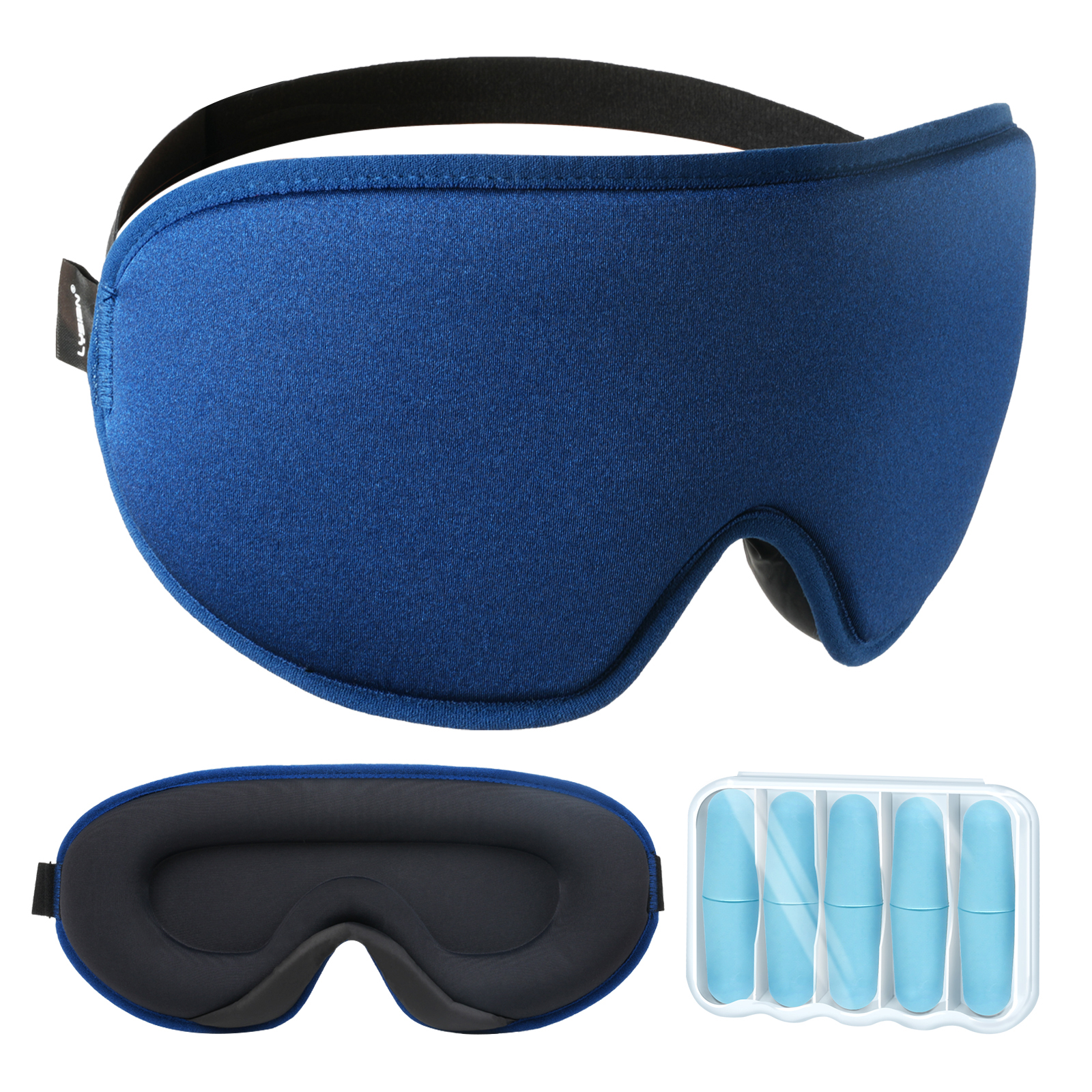 LYSIAN Sleep Eye Mask, 3D Concave Structure Comfortable and Pressure-Free, Blackout Eye Covers with earplugs for Sleeping and Travel…