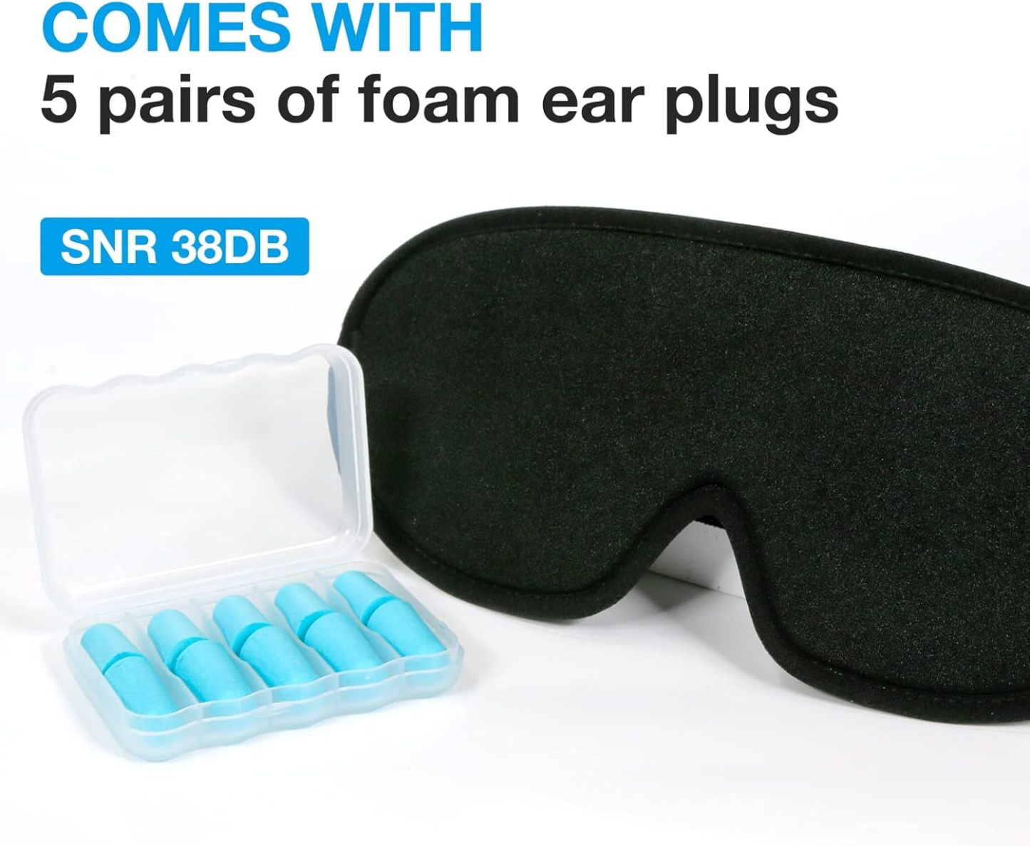 LYSIAN Sleep Eye Mask, 3D Concave Structure Comfortable and Pressure-Free, Blackout Eye Covers with earplugs for Sleeping and Travel…