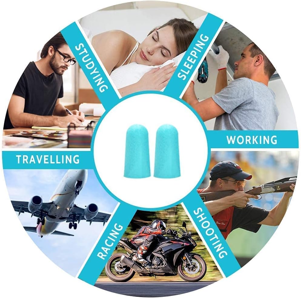 Ultra Soft Foam Earplugs 60 Pairs, 38dB SNR Noise Reduction Ear Plugs for Sleeping, Snoring, Work, Travel, Shooting and All Loud Events, Lysian