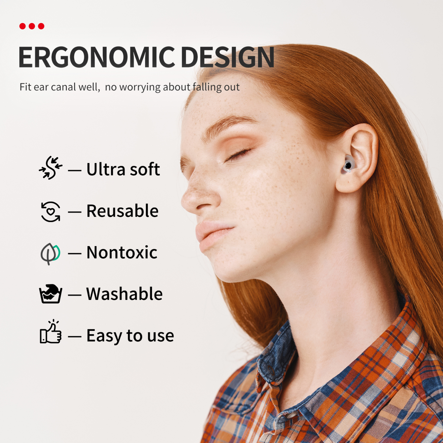 LYSIAN High Fidelity Ear Plugs for Concert- Ergonomic Fit Reusable Noise Reduction Earplugs for Musicians, Motorcycle, Music Festival, Games, DJs, Drumline - 2 Pairs Pack