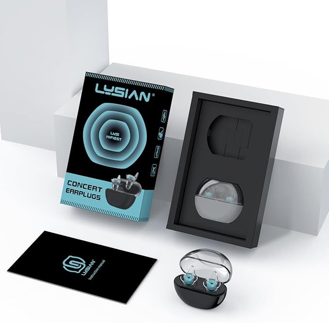 LYSIAN High-Fidelity Ear Plugs for Concert, Reusable Musicians Earplugs for Noise Reduction 18dB, Perfect for Music Festivals, Raves, Drummers & DJs, 2 Pairs (L+S) - Clear Sound & Comfortable Fit