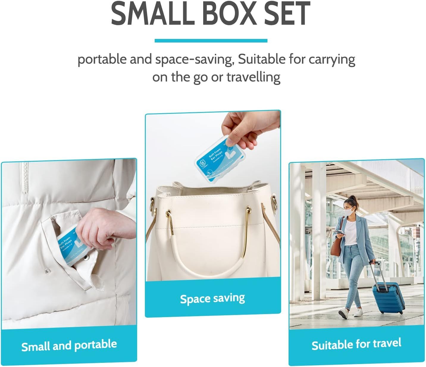 Ultra Soft Foam Earplugs 5 Pairs, 38dB SNR Ear Plugs for Sleeping, Snoring, and All Loud Events