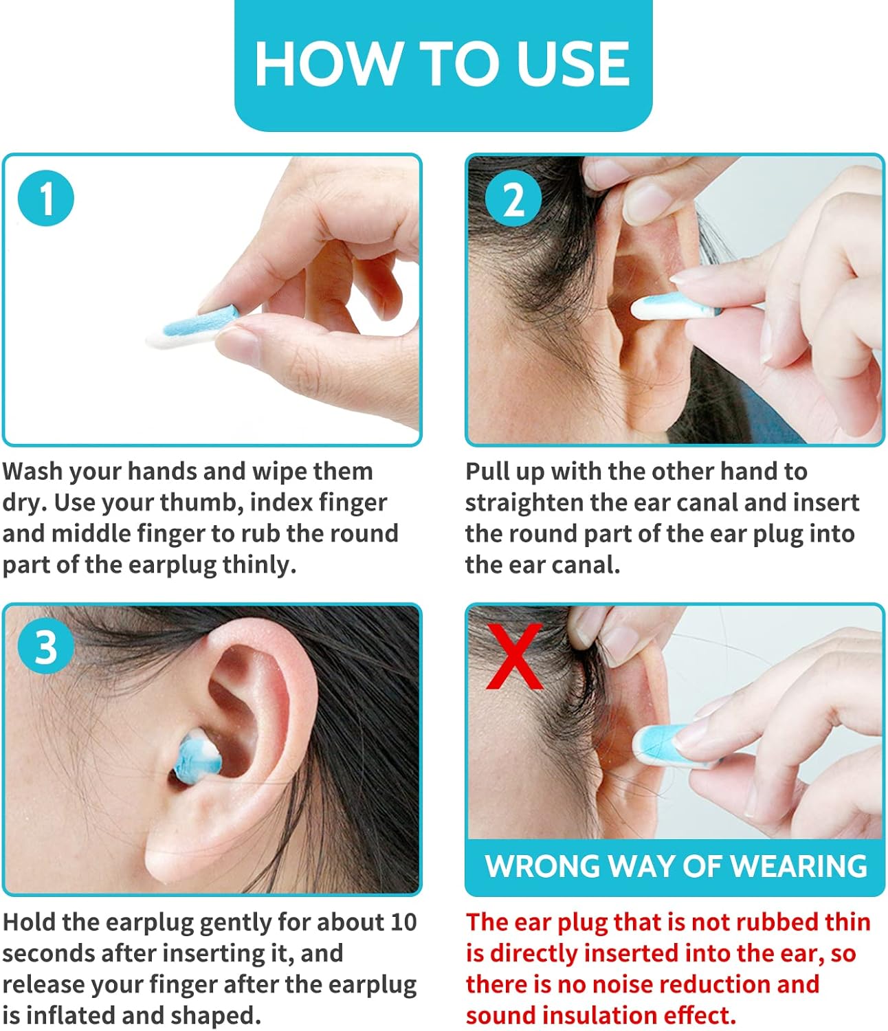 Ultra Soft Foam Earplugs 5 Pairs, 38dB SNR Ear Plugs for Sleeping, Snoring, and All Loud Events