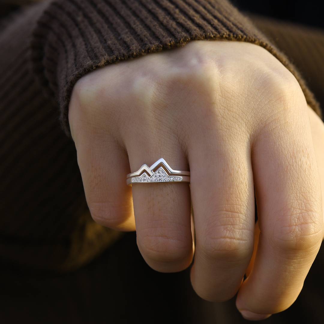 To My Daughter The Climb Pave Mountain Ring-belovejewel.com