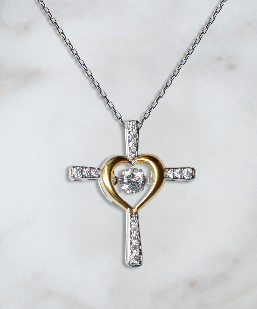 Gift To My Baby Girl Daughter - Cross Dancing Necklace With Message Card-belovejewel.com