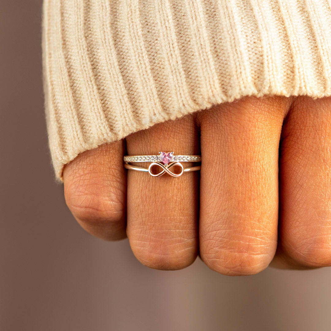 For Sisters Heart Infinity Sign Ring-belovejewel.com