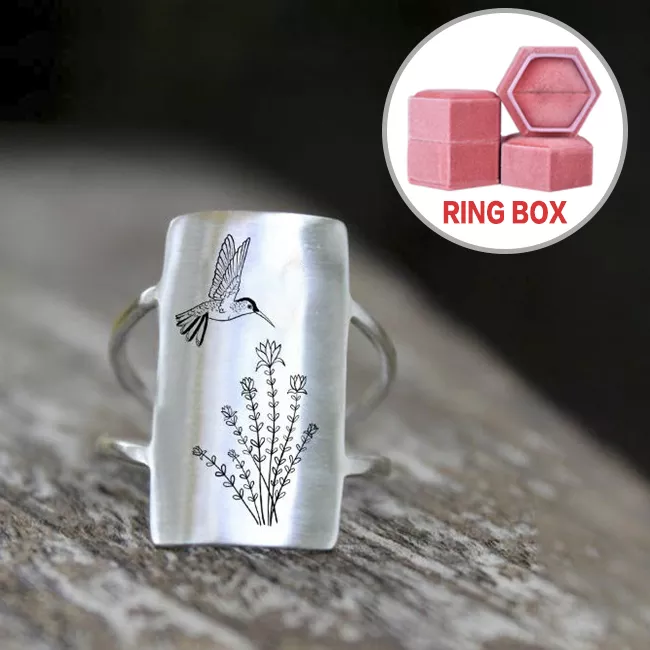 🌊Summer Hot Sale✨-S925 Sterling Silver Hummingbird Ring - Gift For Animal Lover🐦-belovejewel.com
