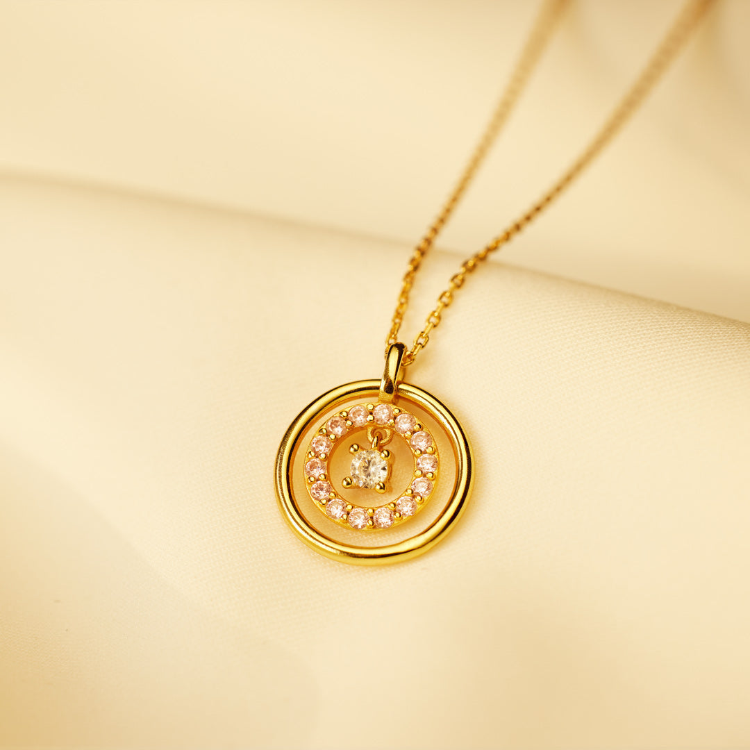 Mother Daughter Encircled Heart Necklace-belovejewel.com