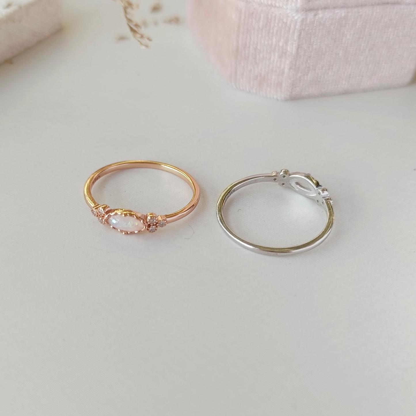 Mother & Daughter Oval Opal Ring