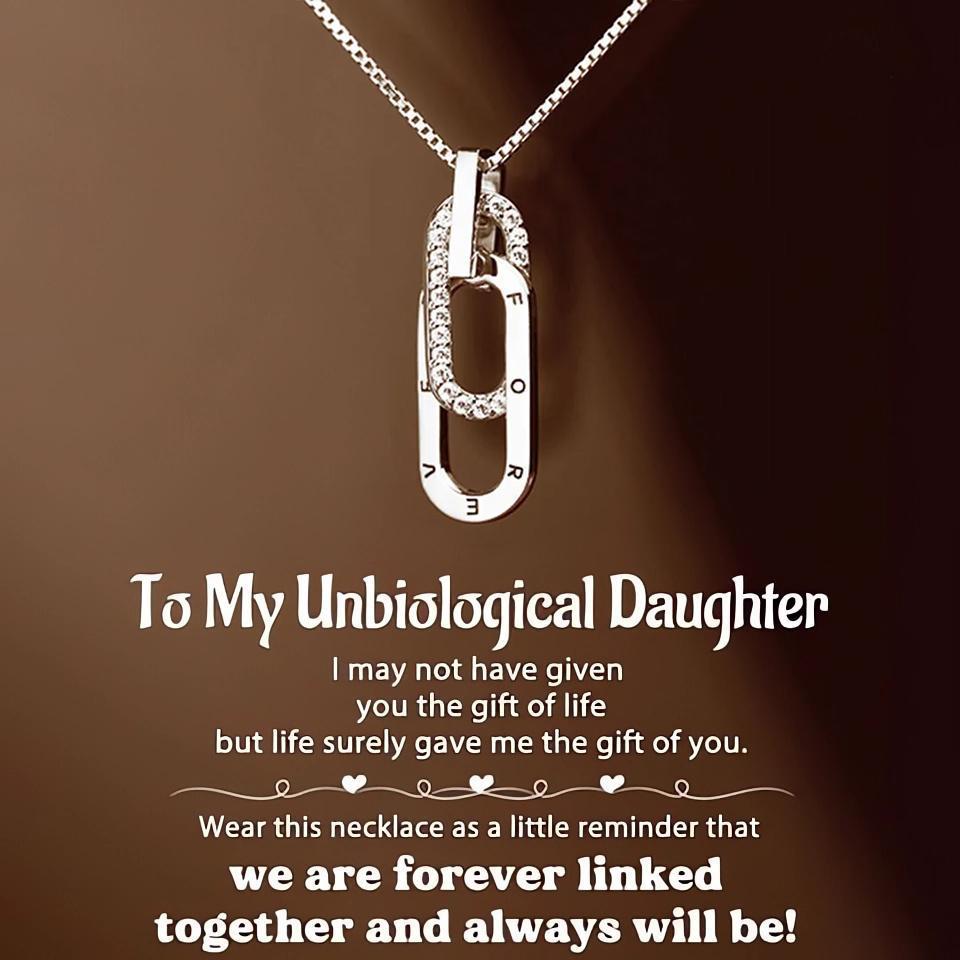 "Forever Linked" Interlocking Necklace - A Gift for Your Unbiological Daughter