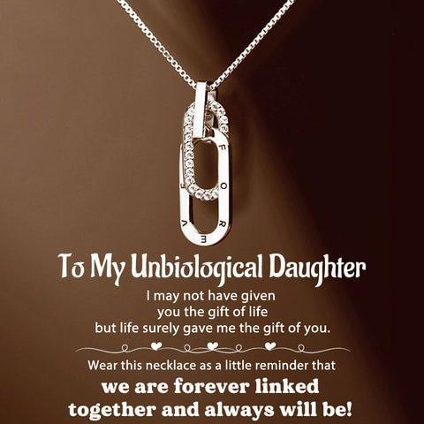 "Forever Linked" Interlocking Necklace - A Gift for Your Unbiological Daughter