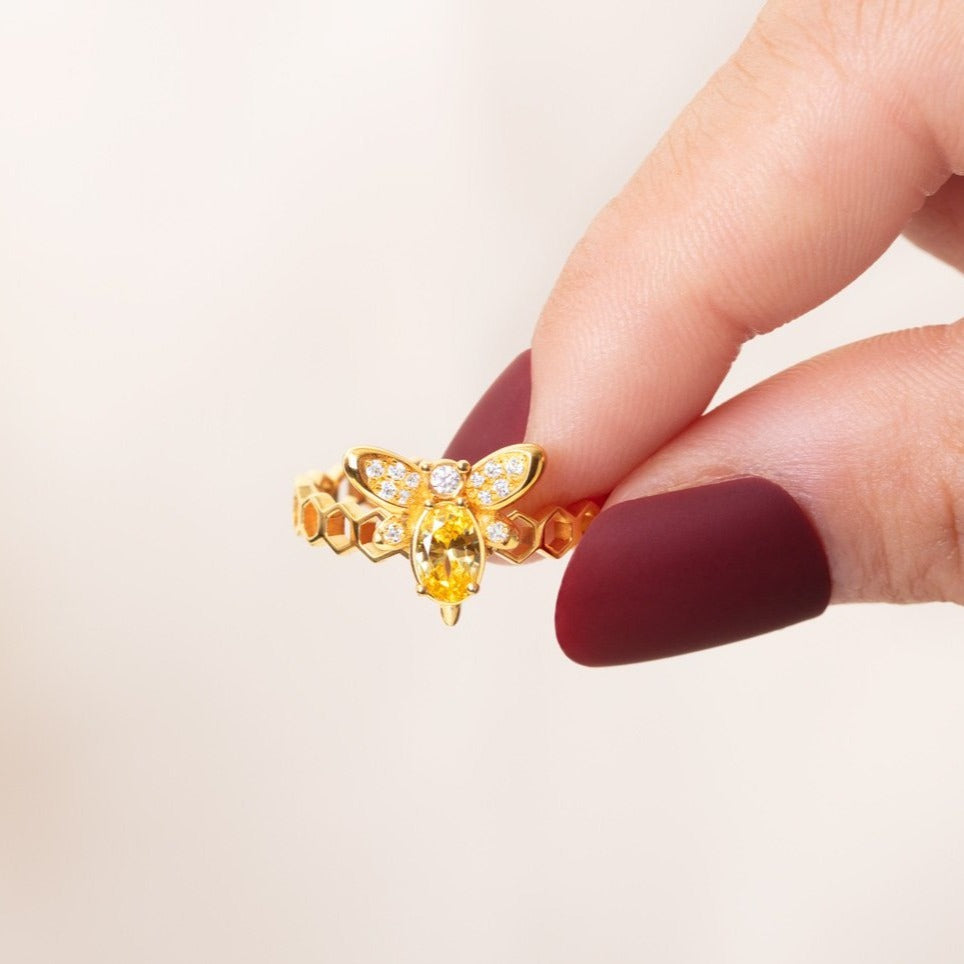 Happy Bee Day Ring-belovejewel.com