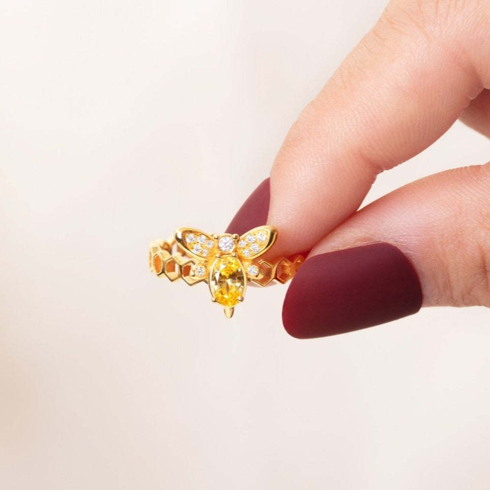 Happy Bee Day Ring-belovejewel.com