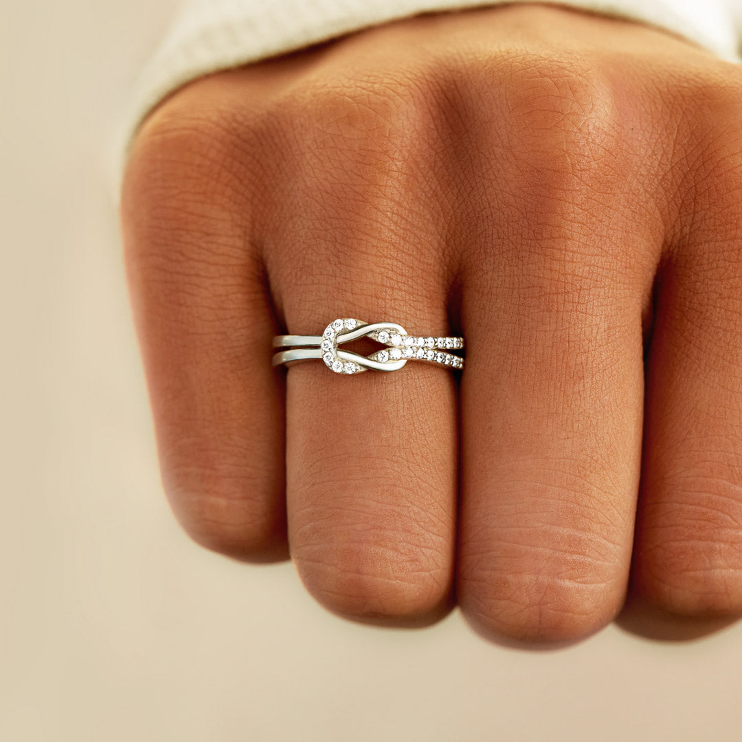 To My Best Friend 'Sisters By Heart' Knot Ring-belovejewel.com